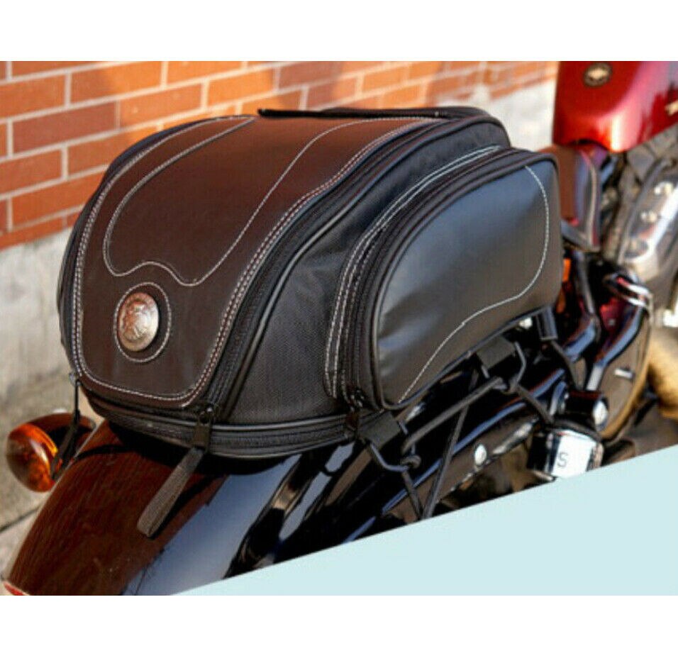 Expandable Water-Resistant Tail Bag for Motorcycles – Versatile Storage
