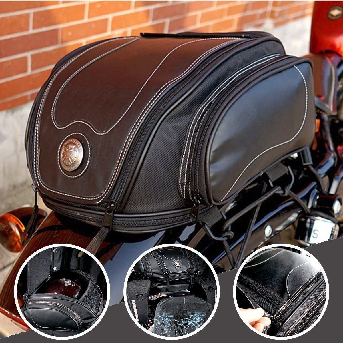 Expandable Water-Resistant Tail Bag for Motorcycles – Versatile Storage