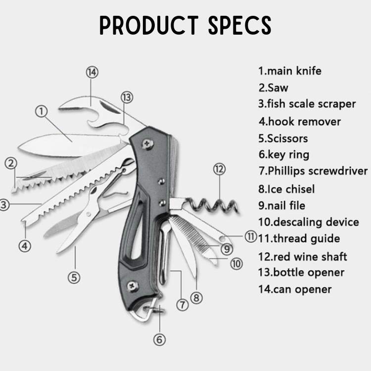 Compact Stainless Steel Multi-Tool – Essential Adventure Knife