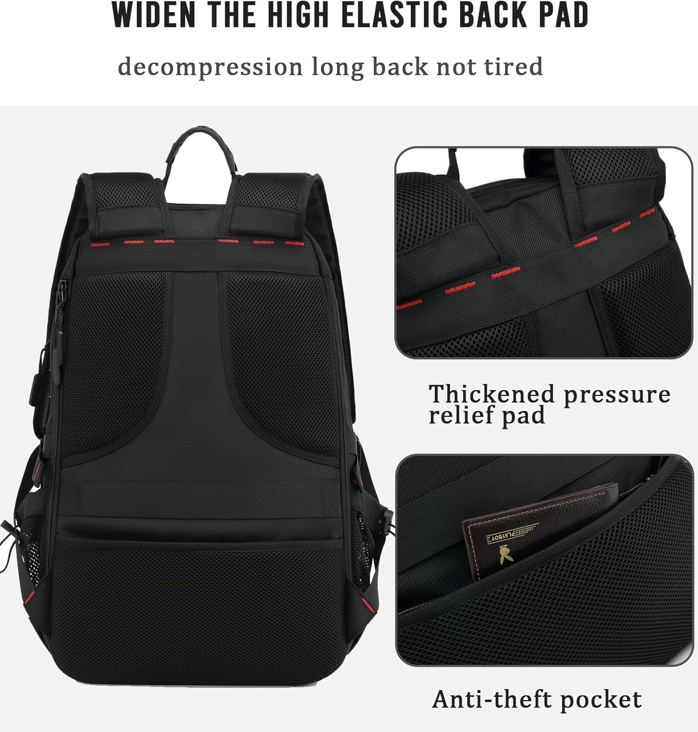 Waterproof 60L Laptop Backpack for Travel with USB Port and Organized Storage