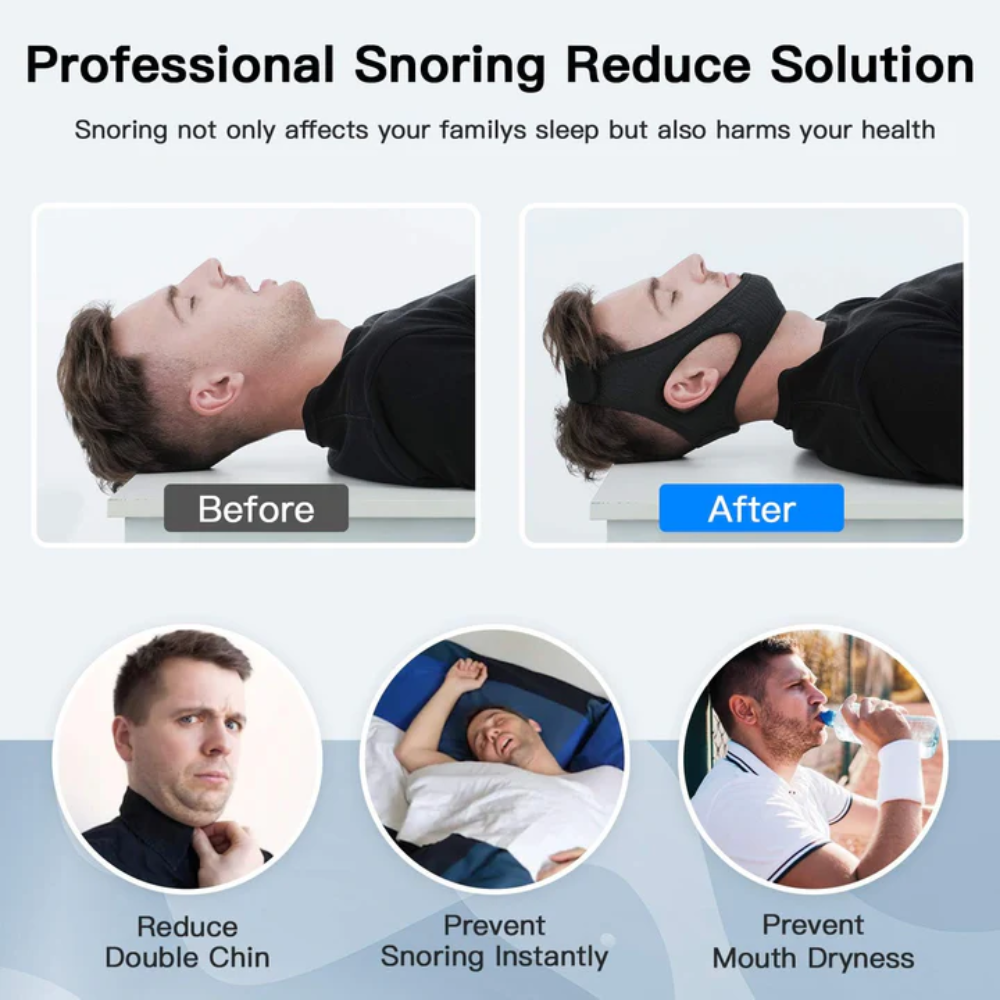 Chin Strap for Adjustable Comfort During Sleep and Snoring Relief