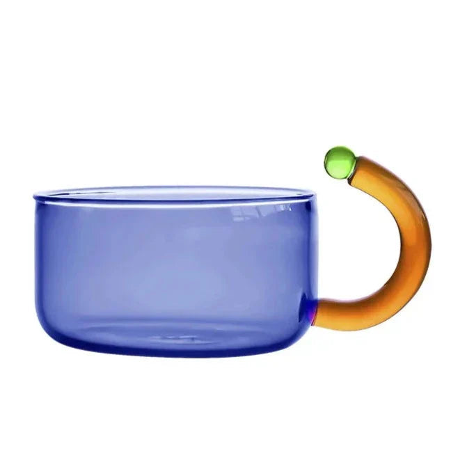 Colorful Borosilicate Tea Cups and Teapot Set – Unique Glass Shapes