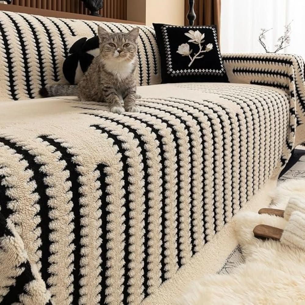 CozyNest Soft Sofa Protector with Secure Grip Backing