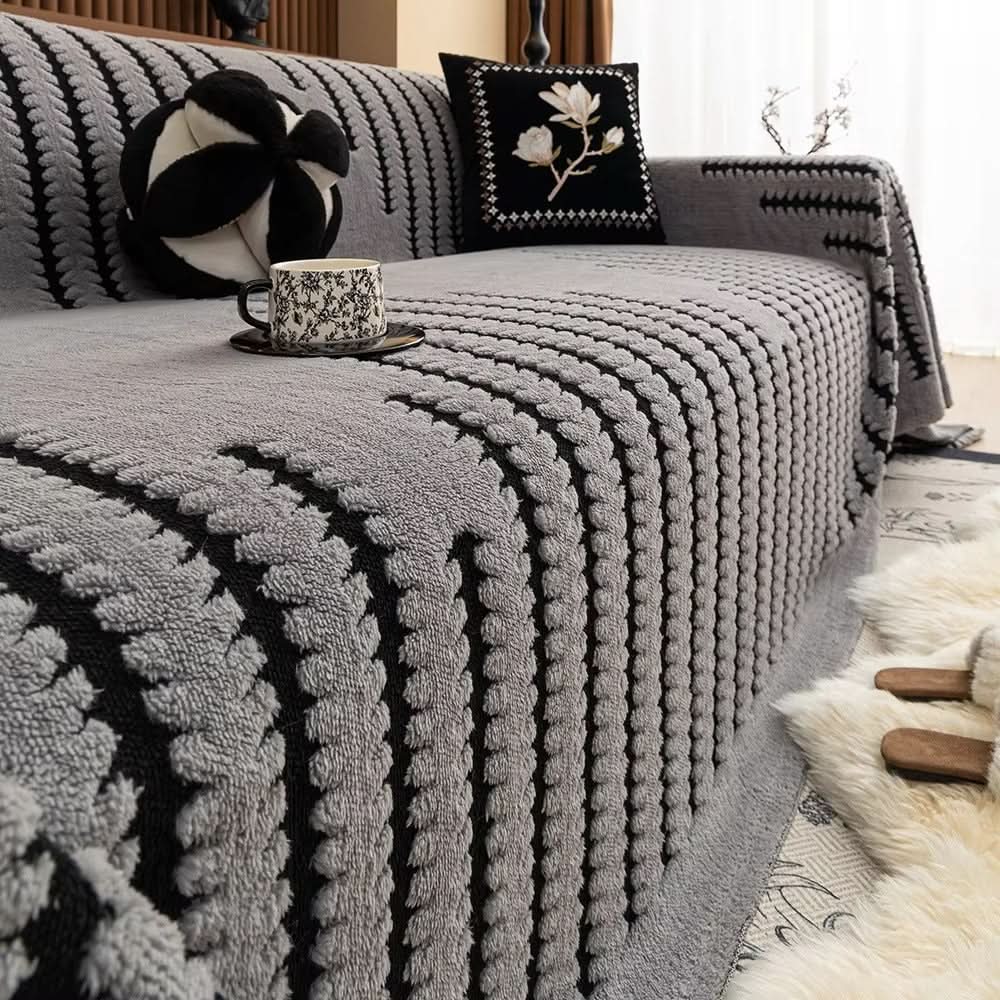CozyNest Soft Sofa Protector with Secure Grip Backing