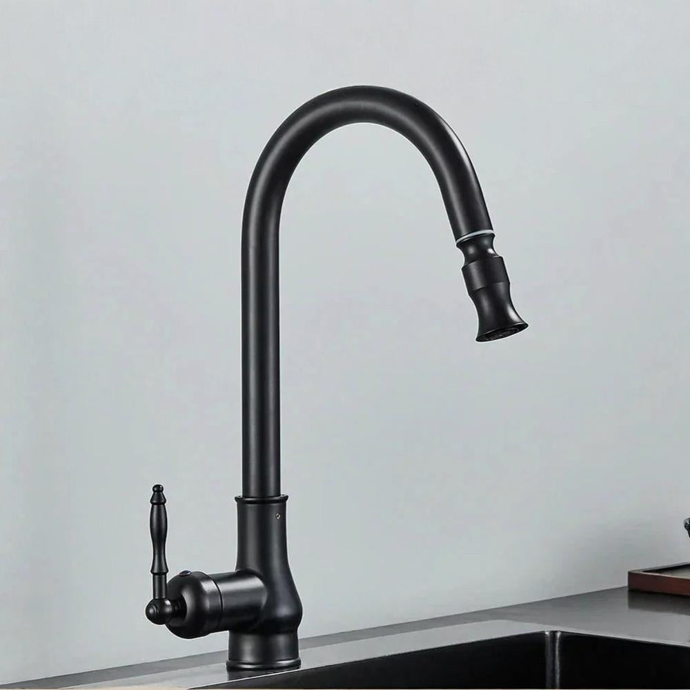 Classic Brass Kitchen Tap with Flexible Swivel Spout
