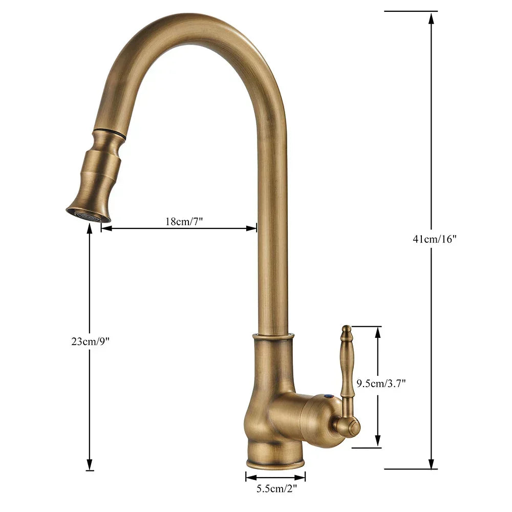Elegant Brass Swivel Spout Kitchen Mixer Faucet