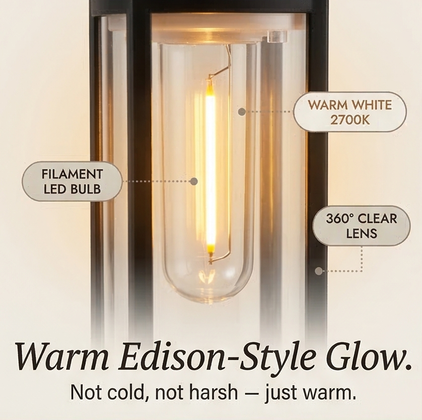 Elegant Lantern Design Solar Pathway Lights with Filament LED Bulb