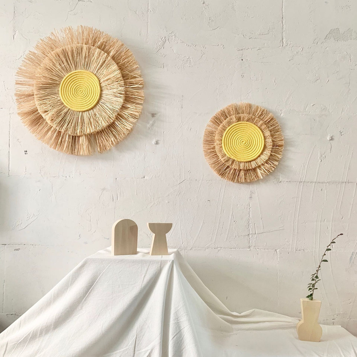 Charming Sun and Moon Wall Decor in Natural Tones