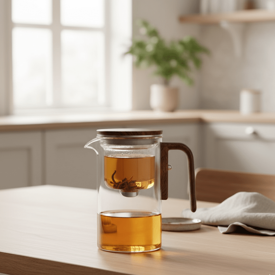 Serenity Brew Teapot with Durable Plastic and Steel Infuser