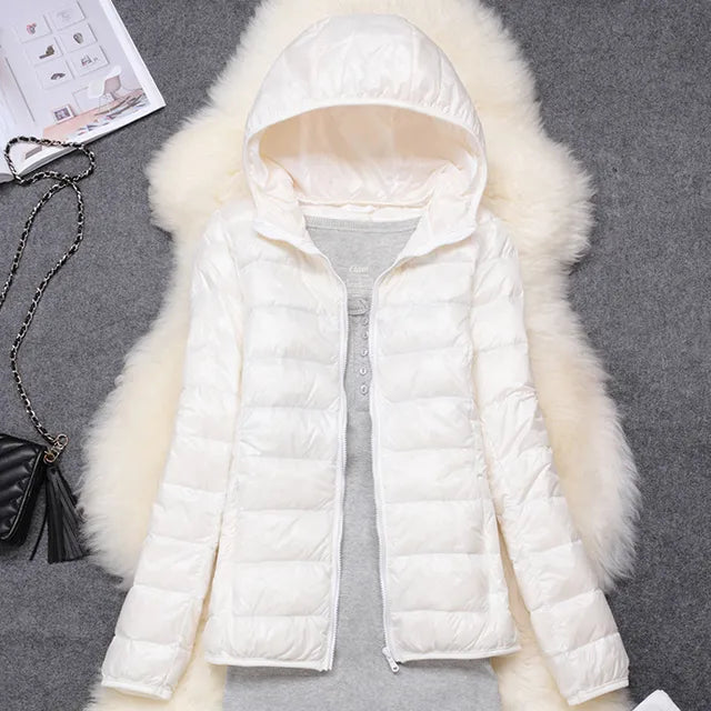 Women’s Hooded Puffer Jacket | Featherlight Down Insulation | Easily Packable | Stylish Winter Warmth