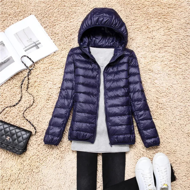 Women’s Hooded Puffer Jacket | Featherlight Down Insulation | Easily Packable | Stylish Winter Warmth