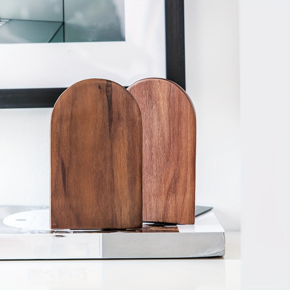Elegant Walnut Wood Book Supports for Ultimate Desk Organization