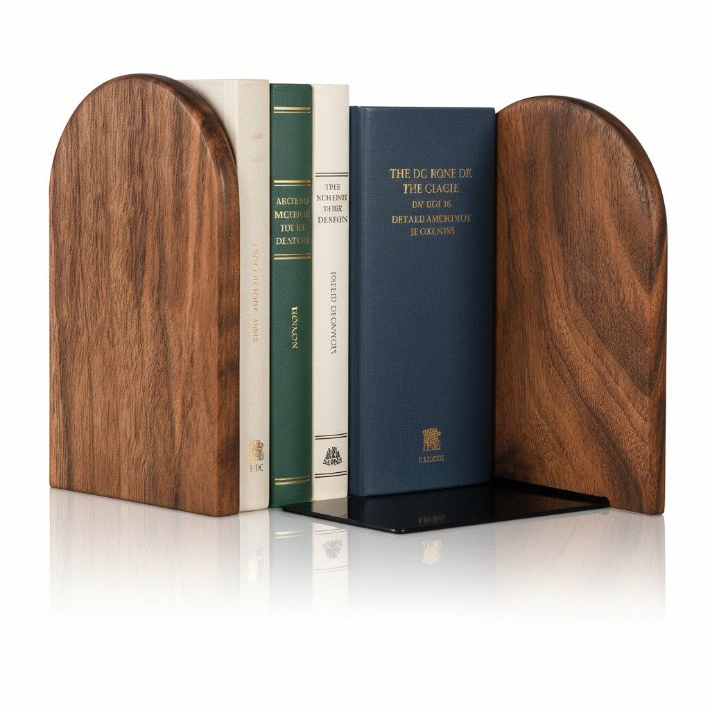 Elegant Walnut Wood Book Supports for Ultimate Desk Organization