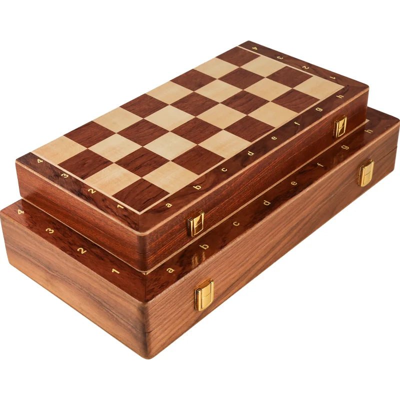 EleganceFold Wooden Chess Set with Travel-Friendly Design