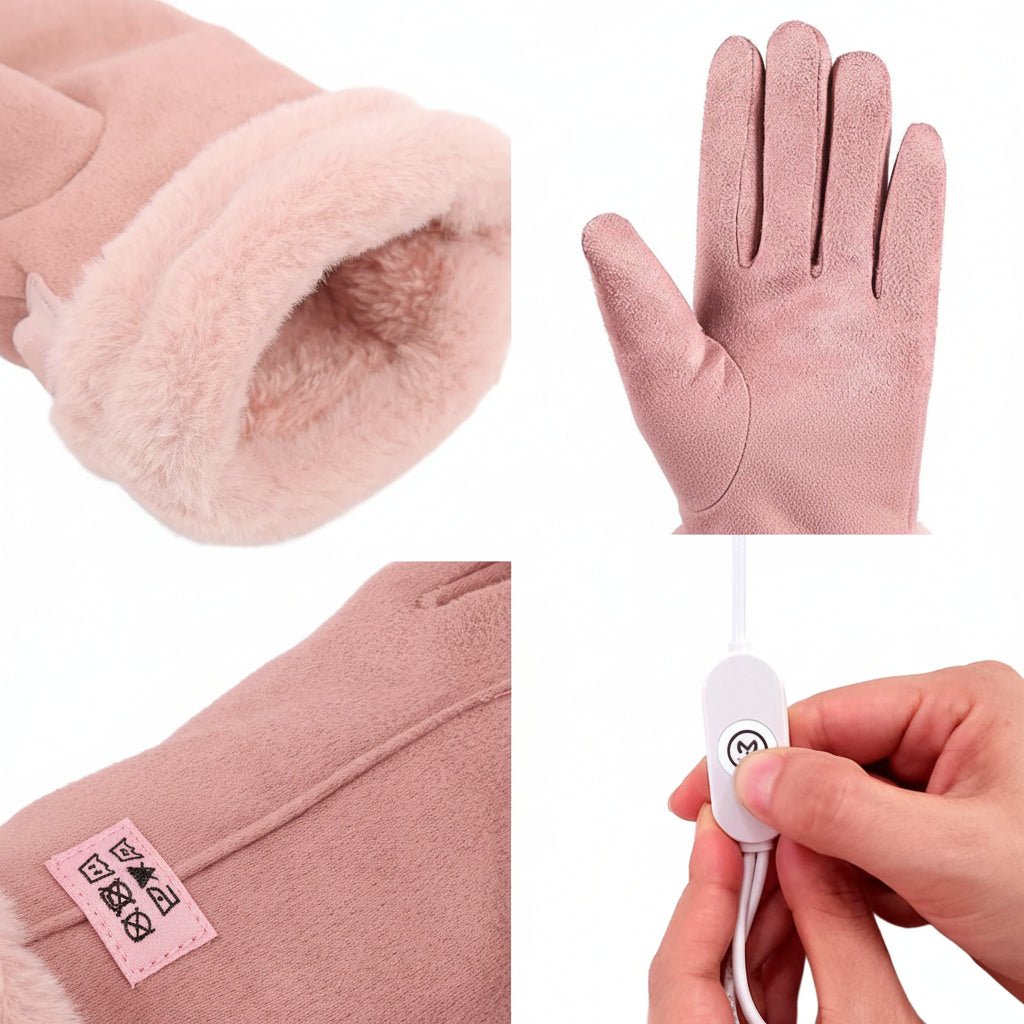 WarmGuard Adjustable Waterproof Heated Gloves for Women