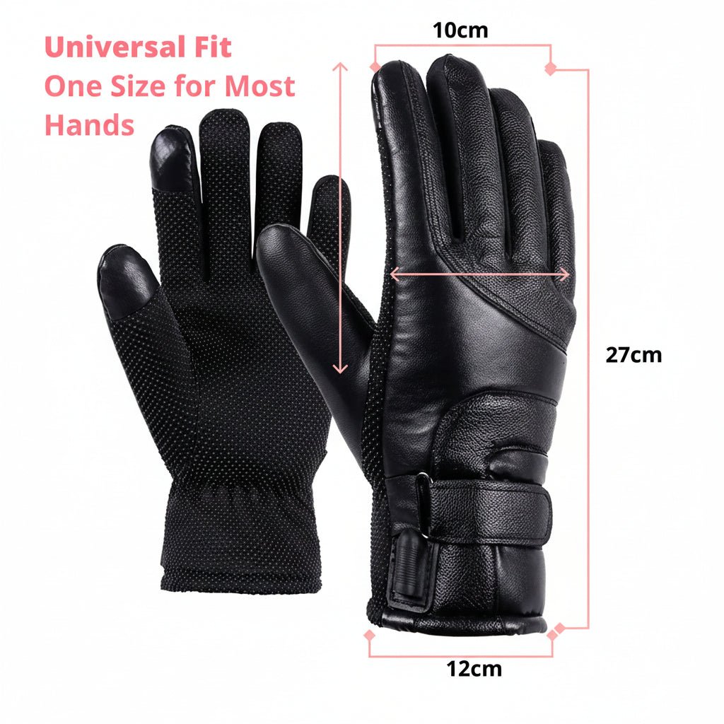 WarmGuard Adjustable Waterproof Heated Gloves for Women