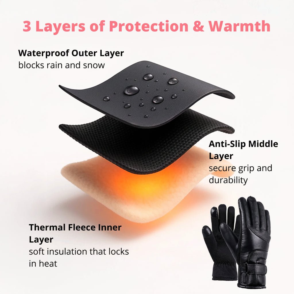 WarmGuard Adjustable Waterproof Heated Gloves for Women