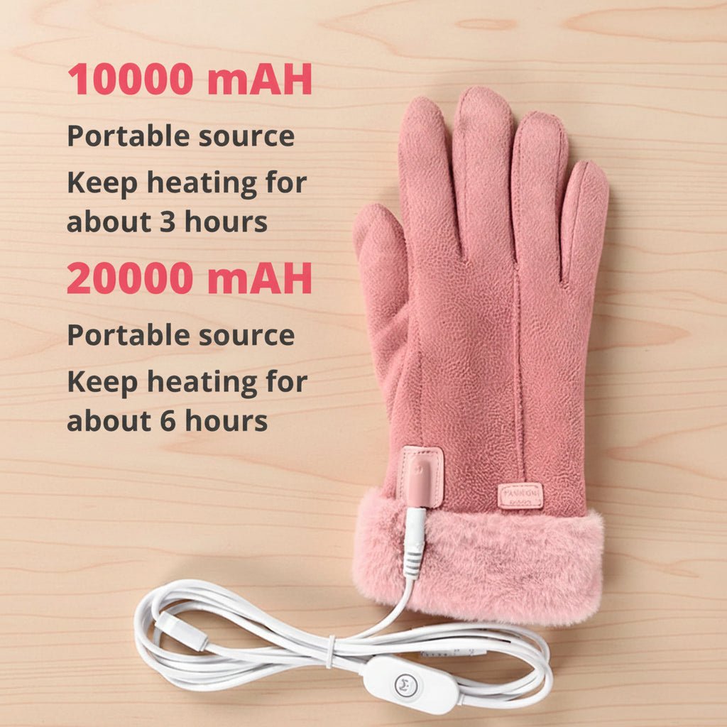 WarmGuard Adjustable Waterproof Heated Gloves for Women