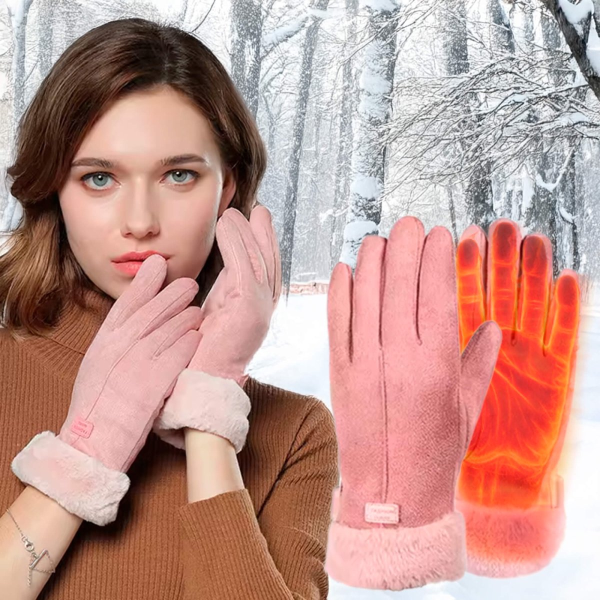 WarmGuard Adjustable Waterproof Heated Gloves for Women