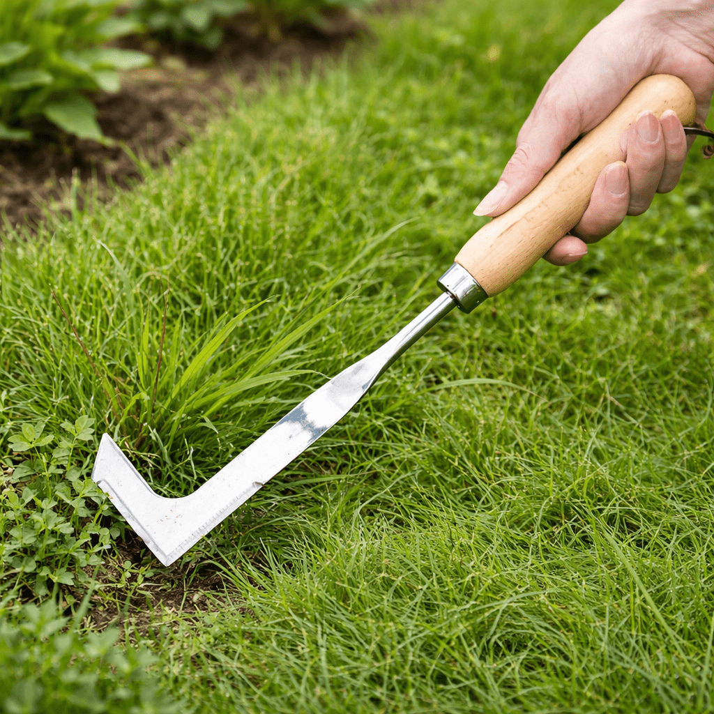 Garden Weeding Hoe with L-Shape in Stainless Steel for Accuracy