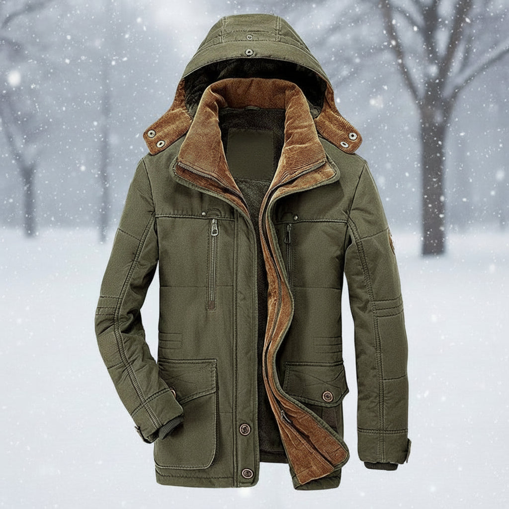 Men's Insulated Hooded Parka for Ultimate Cold Protection