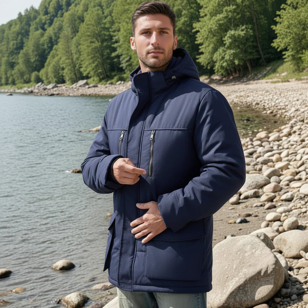 Men's Insulated Hooded Parka for Ultimate Cold Protection
