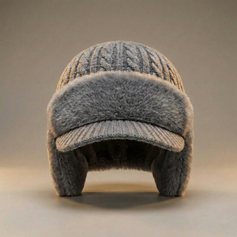 Cozy Outdoor Knit Cap with Ear Flaps for Cold Weather Comfort