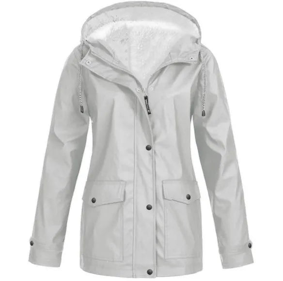 Women’s Waterproof Jacket | Windproof with Fleece Lining | Hooded Design | Durable Outdoor Layer