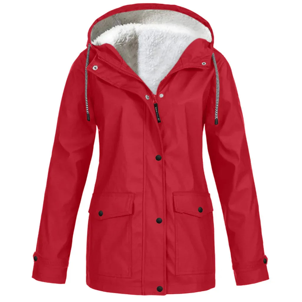 Women’s Waterproof Jacket | Windproof with Fleece Lining | Hooded Design | Durable Outdoor Layer