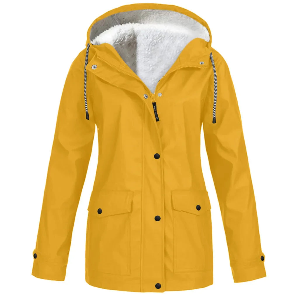 Women’s Waterproof Jacket | Windproof with Fleece Lining | Hooded Design | Durable Outdoor Layer