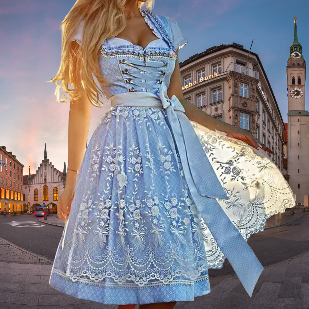Women's Oktoberfest Dirndl Dress | Classic Dirndl Design & Adjustable Lacing | 100% Polyester | Comfortable Fit