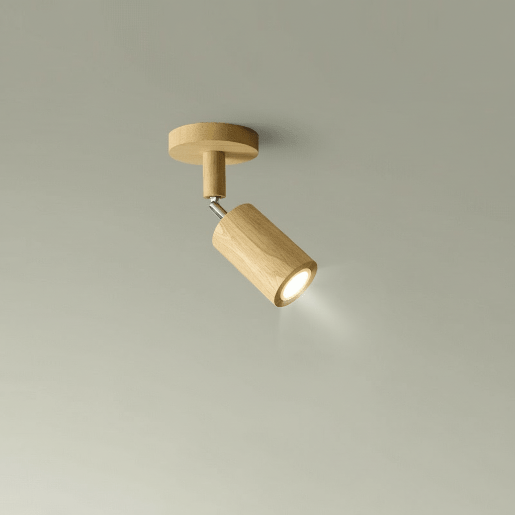 LuxeGlow Adjustable Solid Wood LED Ceiling Light Fixture