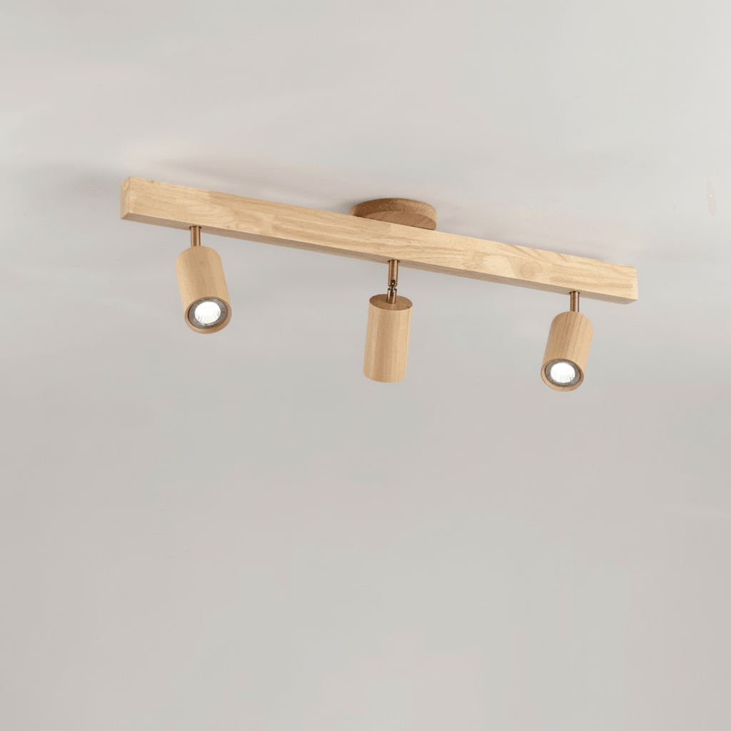 LuxeGlow Adjustable Solid Wood LED Ceiling Light Fixture
