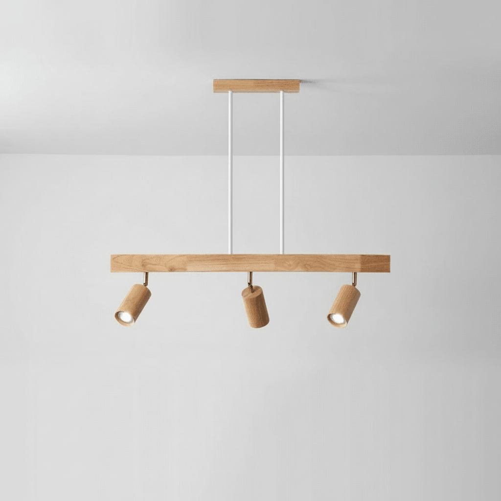 LuxeGlow Adjustable Solid Wood LED Ceiling Light Fixture