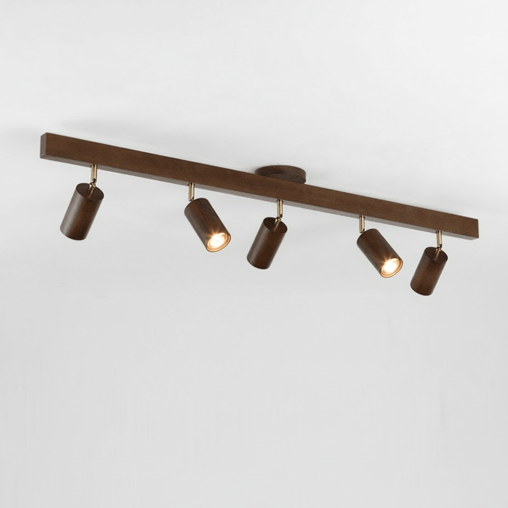 LuxeGlow Adjustable Solid Wood LED Ceiling Light Fixture