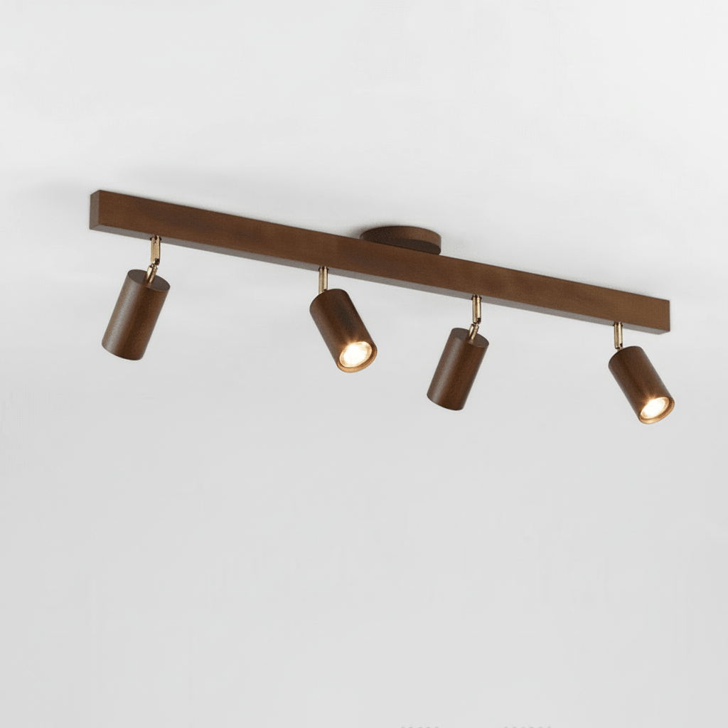 LuxeGlow Adjustable Solid Wood LED Ceiling Light Fixture
