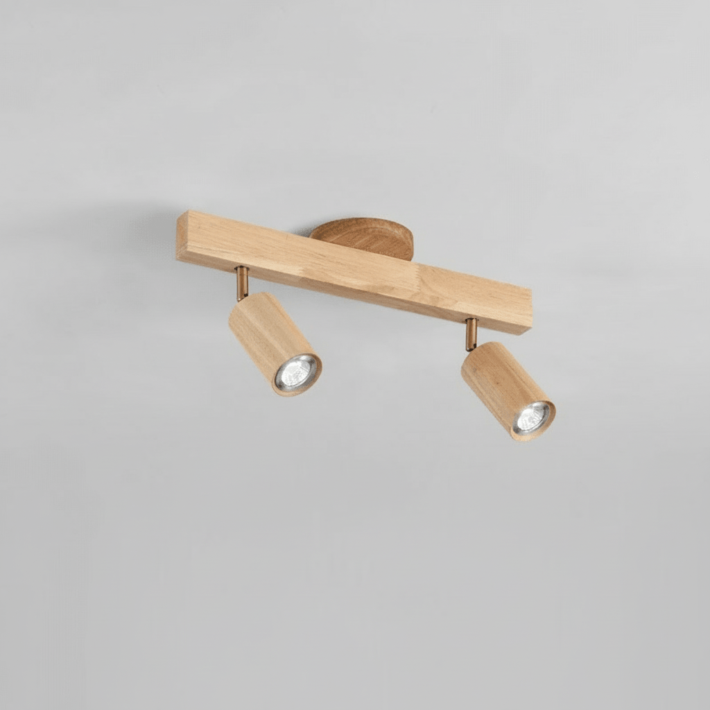 LuxeGlow Adjustable Solid Wood LED Ceiling Light Fixture