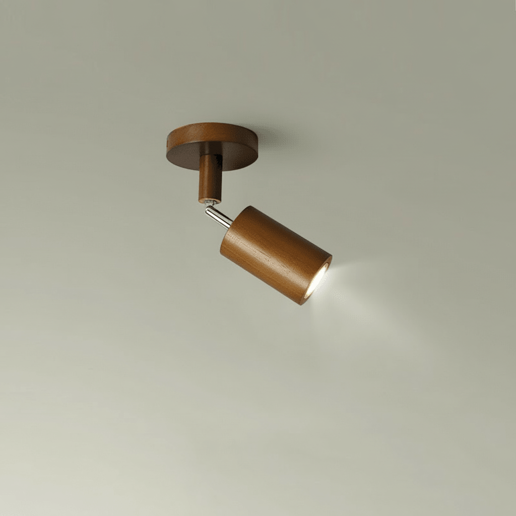 LuxeGlow Adjustable Solid Wood LED Ceiling Light Fixture