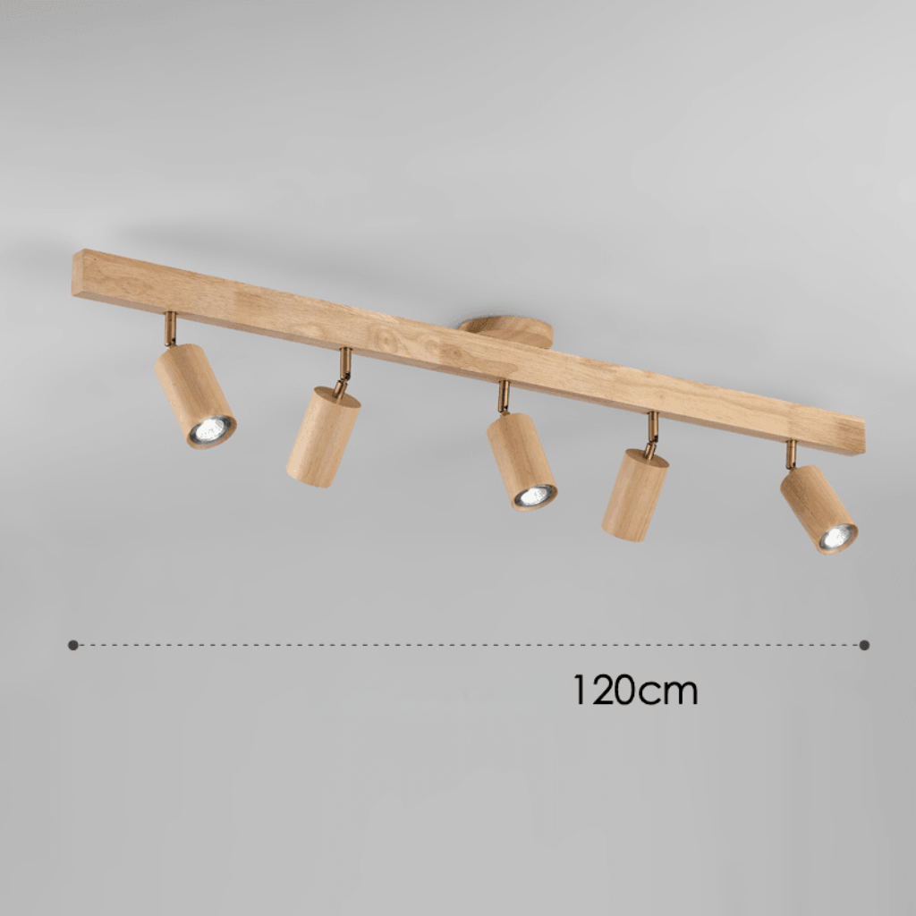 LuxeGlow Adjustable Solid Wood LED Ceiling Light Fixture
