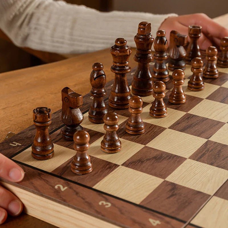 Compact Magnetic Chess Set for Travel and Play Anywhere