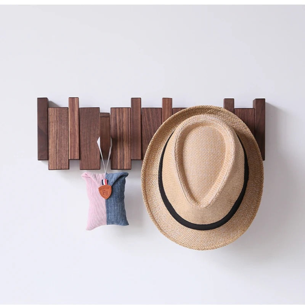 Elegant Wall-Mounted Coat Organizer with Folding Hooks