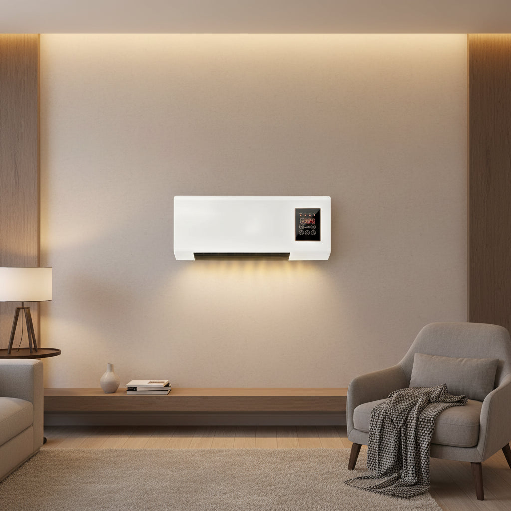 Electric Wall Heater with Remote – Compact Space-Saving Indoor Warmth