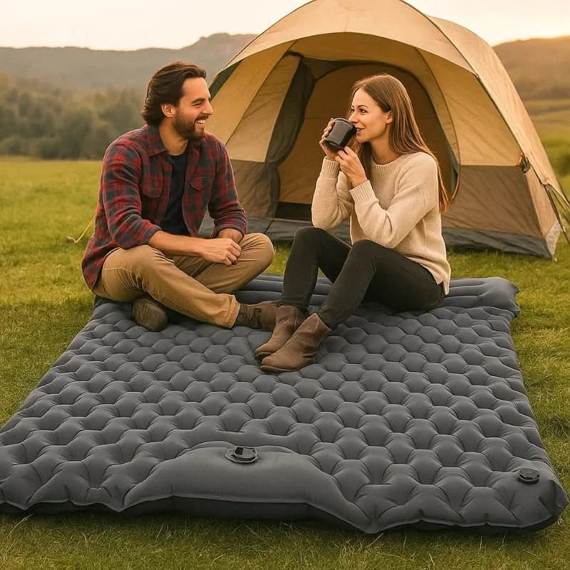 Lightweight Self-Inflating Double Camping Mattress with Auto-Inflation