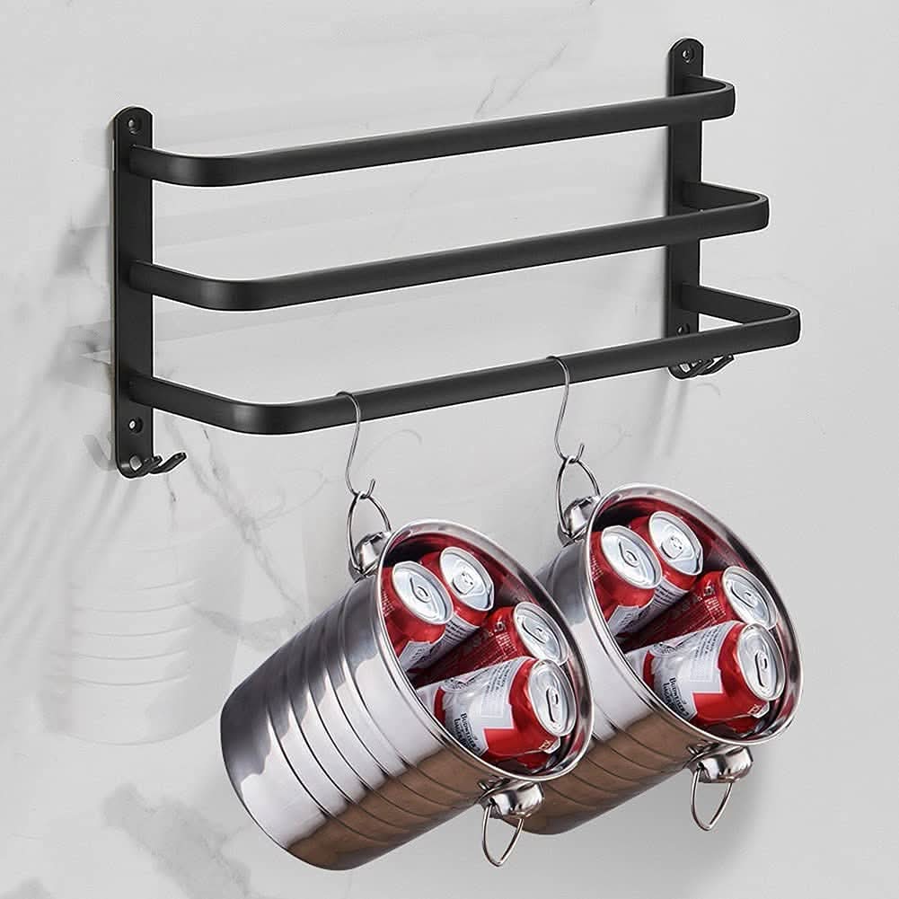 SpaceSaver Wall-Mounted Aluminum Rack for Towels & More