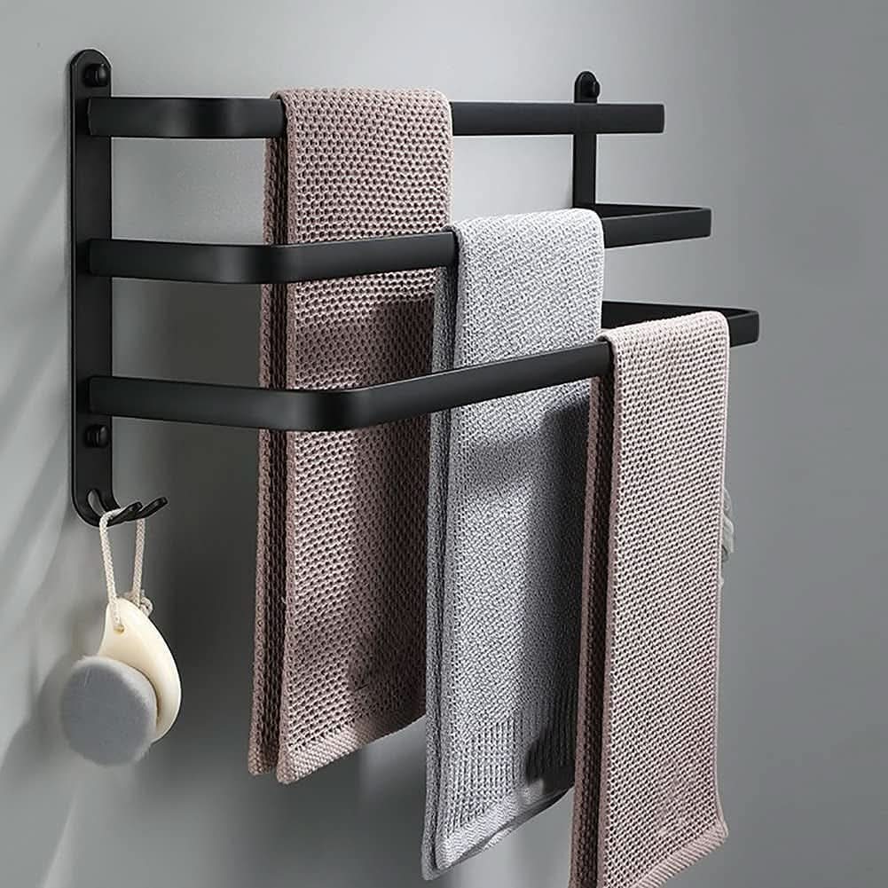 SpaceSaver Wall-Mounted Aluminum Rack for Towels & More