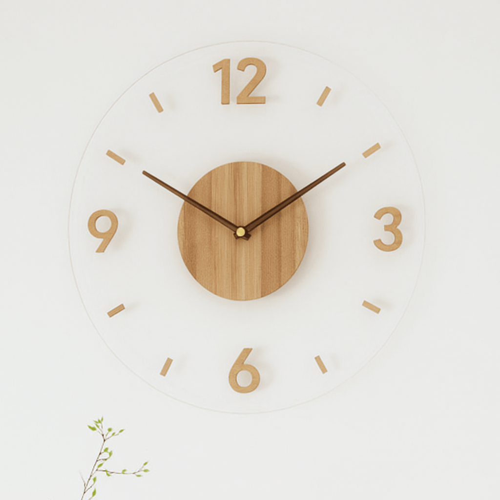 CalmWave Silent Wooden Wall Clock with Minimalist Aesthetics