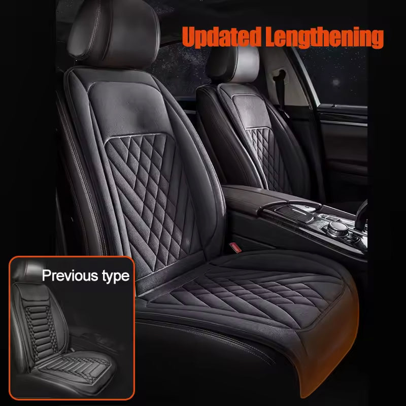 Universal Heated Seat Cover for Cars | 3 Heat Settings | 12V-24V | Washable