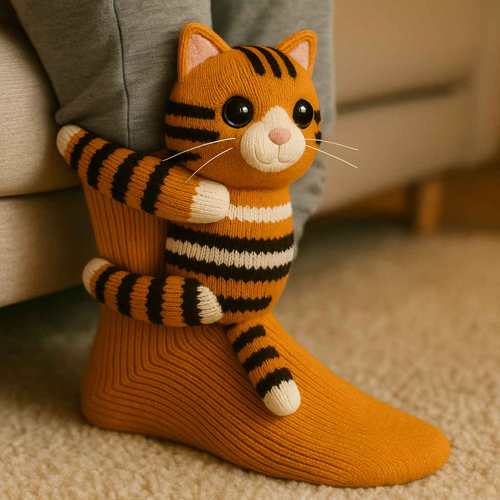 Cozy Animal-Themed Slipper Socks with Grippy Soles