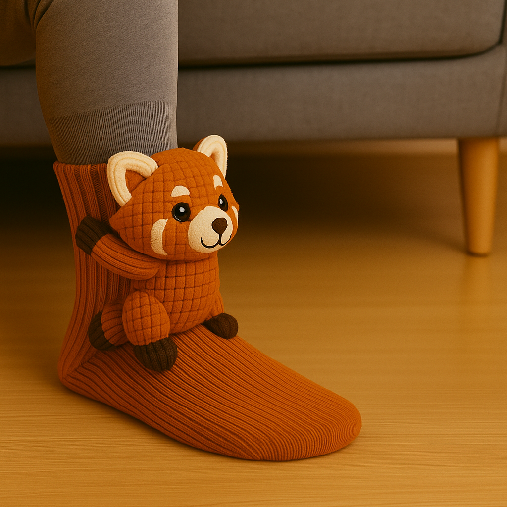 Cozy Animal-Themed Slipper Socks with Grippy Soles