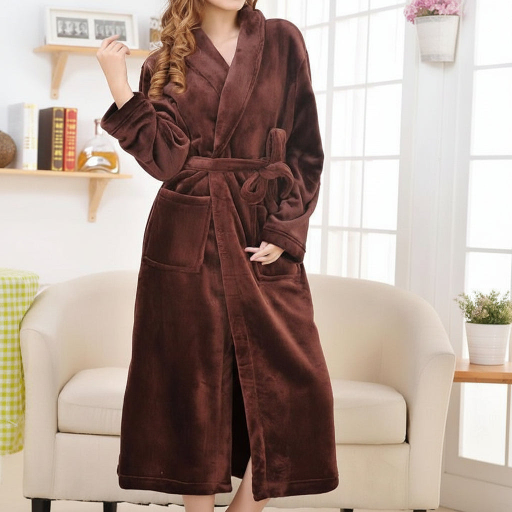Cozy Haven Premium Long Fleece Robe for Women